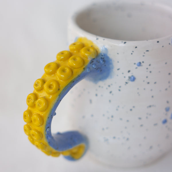 Speckled Blue & Lemon Octo Mug