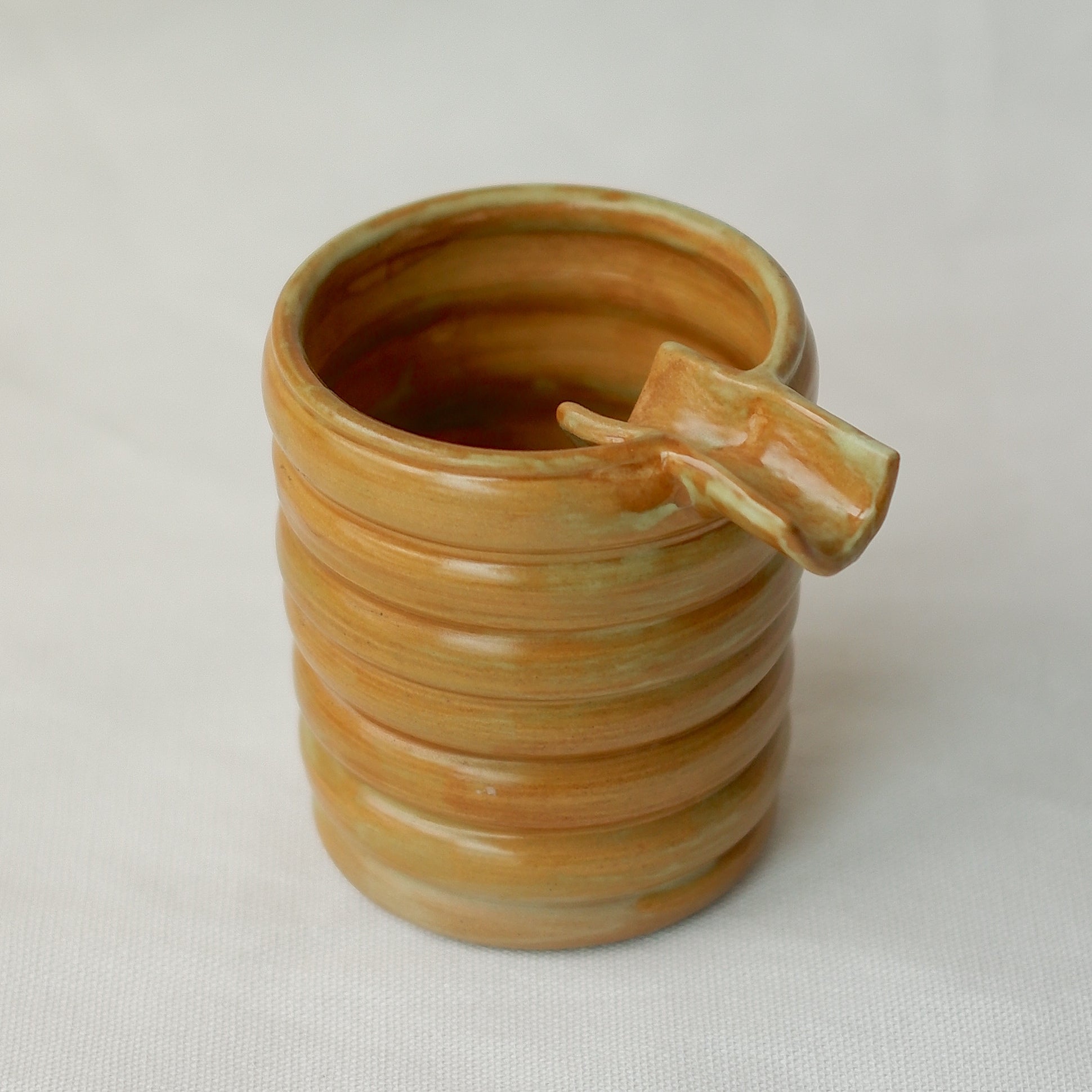 Mustard Ribbed Ashtray