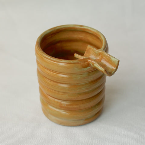 Mustard Ribbed Ashtray