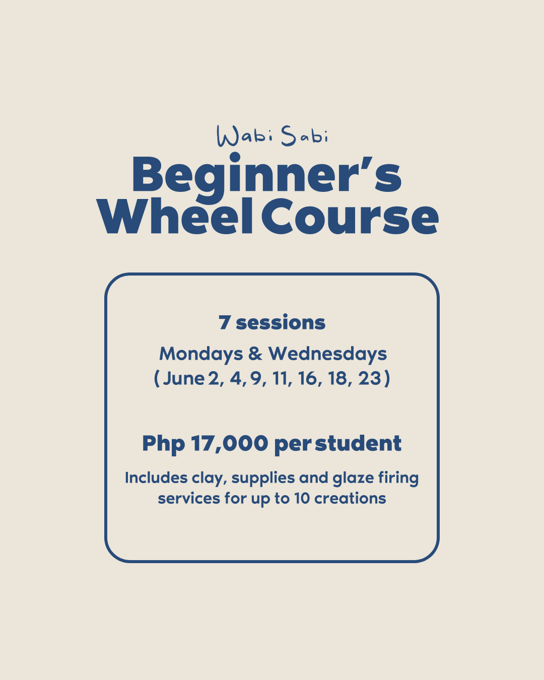 7- Day Wheel Throwing Course
