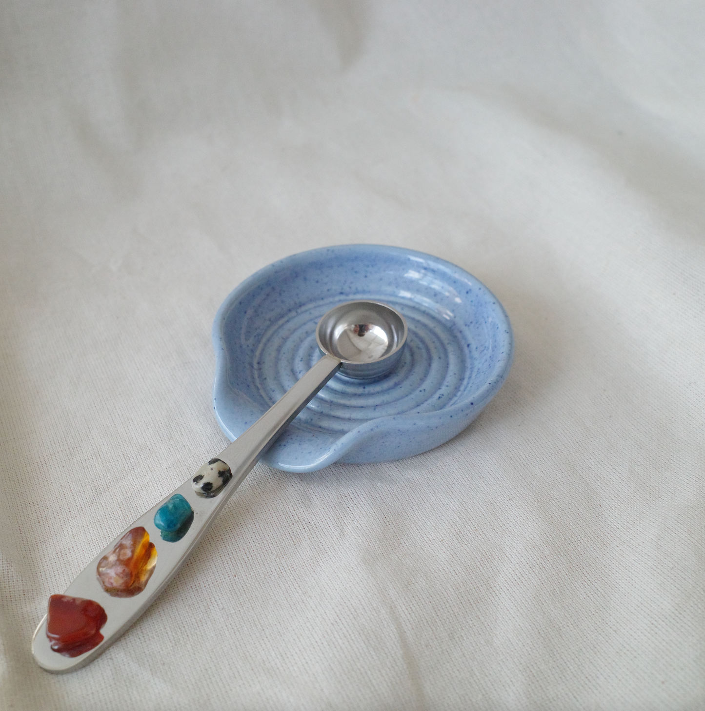 Matcha spoon rest in Marina Blue