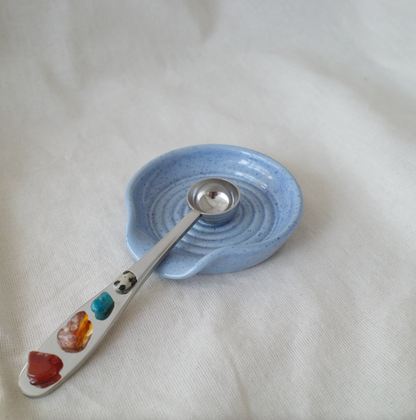 Matcha spoon rest in Marina Blue
