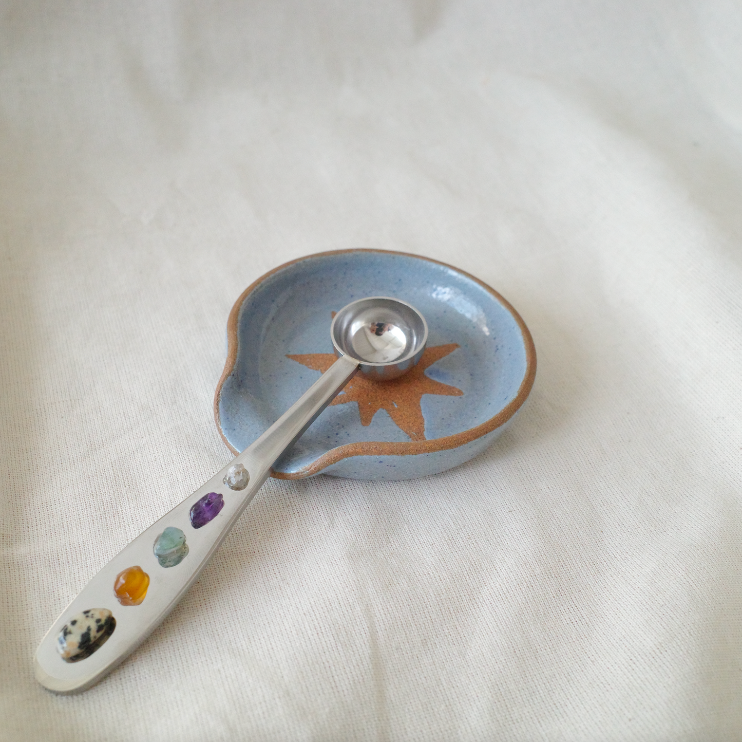 Matcha spoon rest in Marina Blue