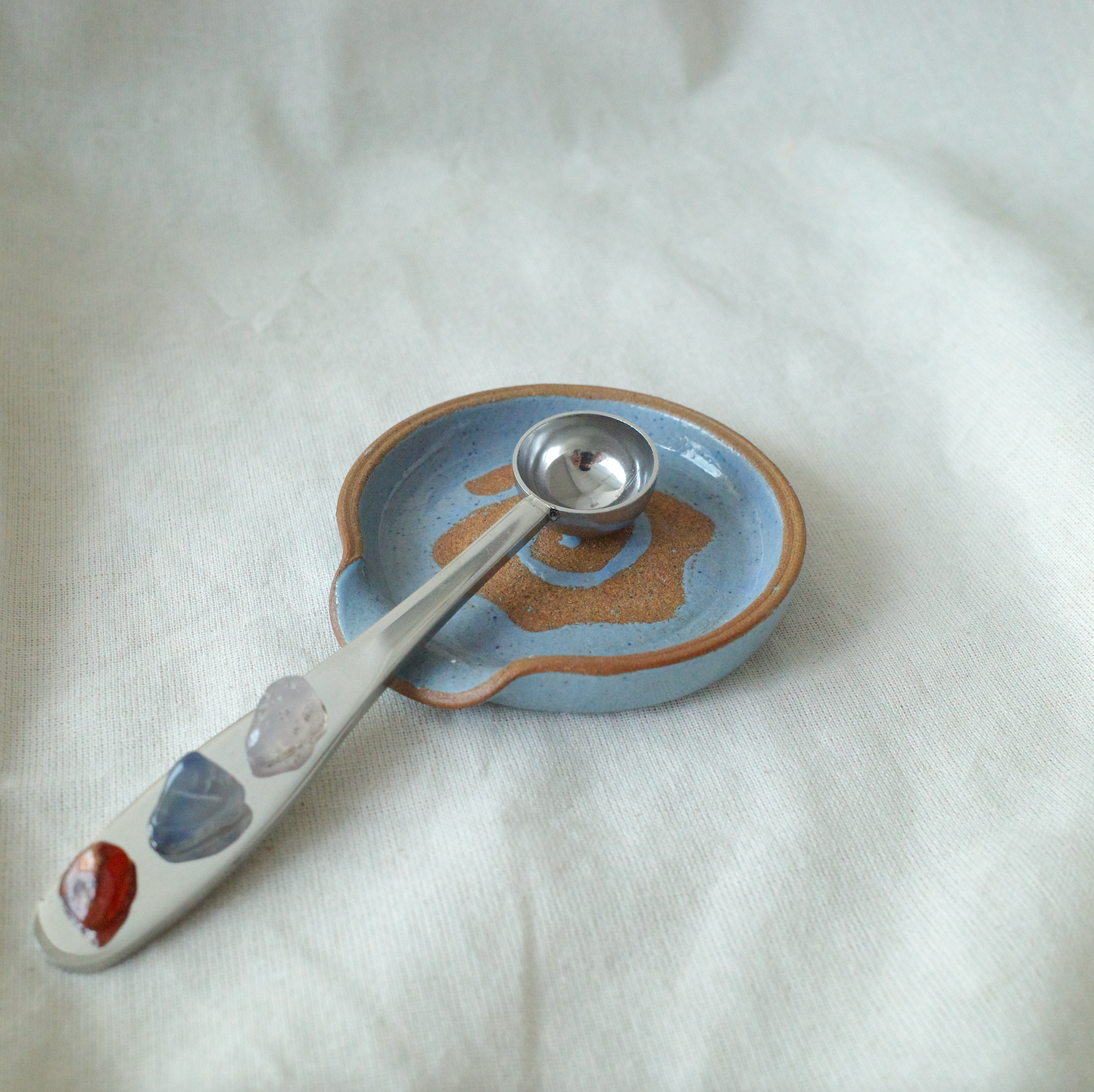 Matcha spoon rest in Marina Blue