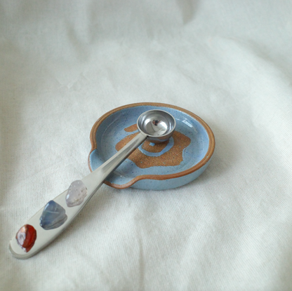Matcha spoon rest in Marina Blue