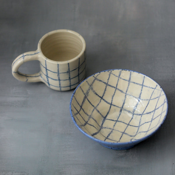Checkered Mug & Bowl Set